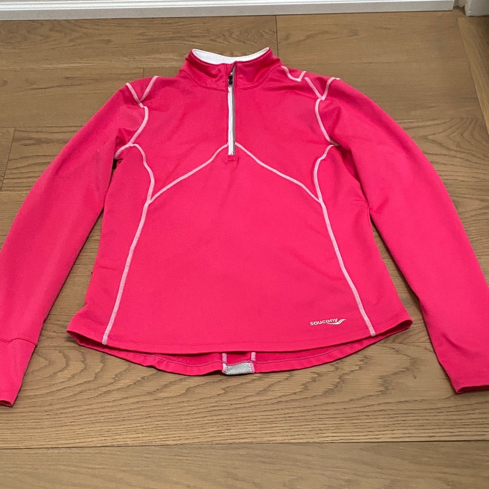 Saucony Women's Activewear Long Sleeve Quarter Zip - Pink, Medium